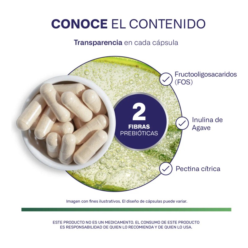 Prebiticos Blend Megabiotic 120 Cpsulas 1130mg Por Porcin Sin Sabor