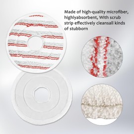 3 Pack Spin Mop Heads Replacement Compatible with Vileda, Reusable Vilda Spin Mop Heads for Multi Surface and Floor Cleaning, Washable, Red