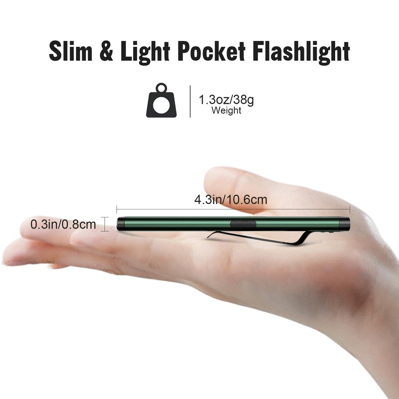 Bttfere 2 Pack Pocket Flashlight EDC Clip Light with Magnetic