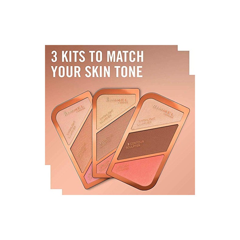 Rimmel Rimmel London Sculpting Highlighter Palette 3-tone, Coral Glow, 18.5