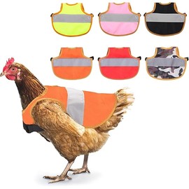 Hen Reflective Vest, Poultry Chicken Hen Saddle Apron Feather Protection Holder for Chicken Geese Duck