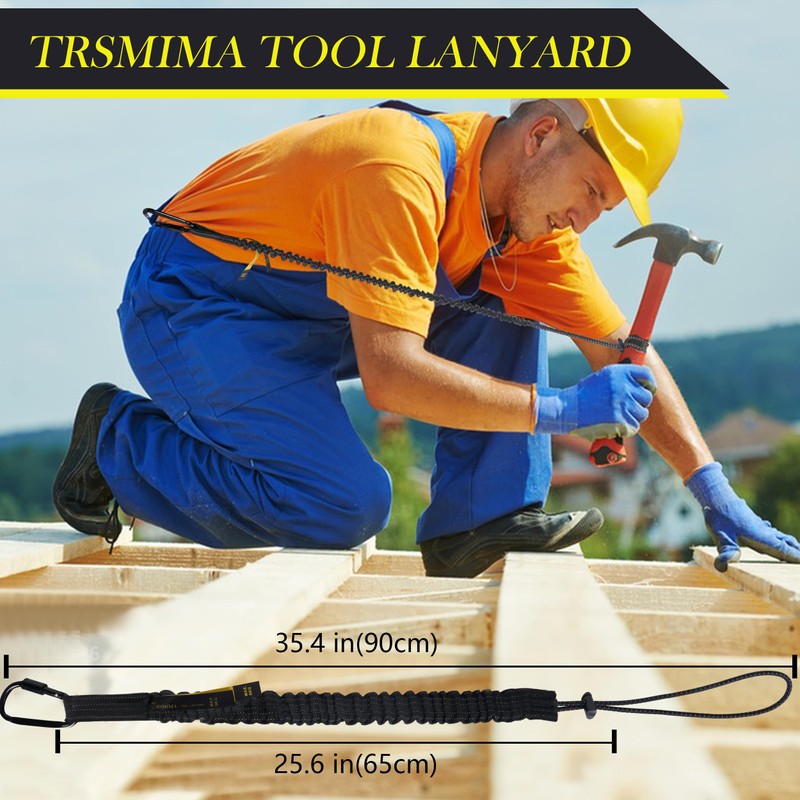 TRSMIMA Safety Tether Tool Lanyard - 5 Pack Stretch Strap