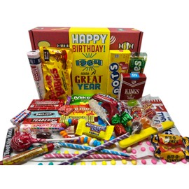 RETRO CANDY YUM ~ 1964 62nd Birthday Gift Box Nostalgic Candy Assortment from Childhood for 62 Year Old Man or Woman Born 1964 Jr