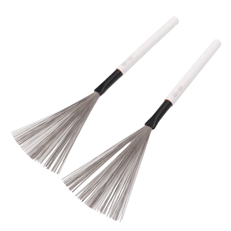 Drum Brush Steel Wire Maple Wooden Handle Percussion Tool Instrument