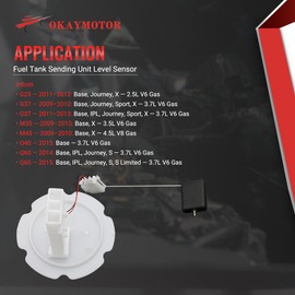 OKAY MOTOR 25060-1NC0C Fuel Tank Sending Unit Level Sensor for 2009-2015 Infiniti G25 G37 M35 M45 Q40 Q60 25060 1NC0A 25060 EJ80A