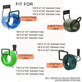 Whaleme Metal Garden Hose Holder - Wall Mount Heavy Duty Holds Up to 150Ft Hose for Hose Reel/Garden Hose