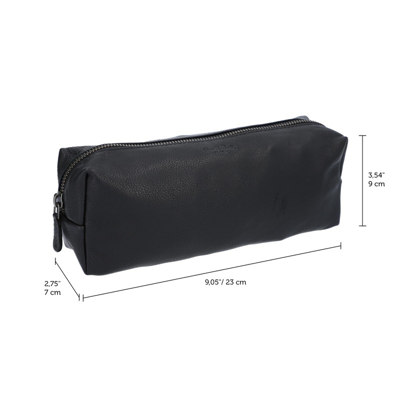Gusti Ingemar Leather Pencil Case Black Leather