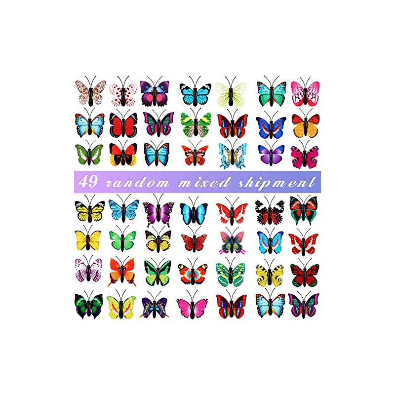 Epakh Tachuelas de Mariposa Decorativas con Efecto 3D, Multicolor, 30