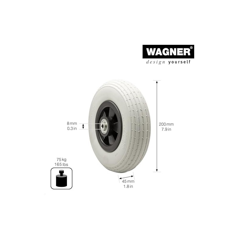 Wagner 04820201 Puncture Proof PU Foamed Wheel Diameter Wheel 200