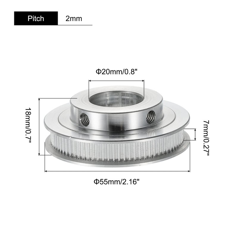 sourcing map 80 Teeth 20 mm Bore Control Roller Aluminium