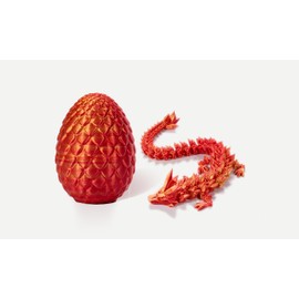 Dragon Eggs,3D Printed Dragon Eggs with Dragon Inside,Articulated Dragon with Egg,Mystery Dragon Egg Gifts for Easter Basket Stuffers (Red, 5''+12'')