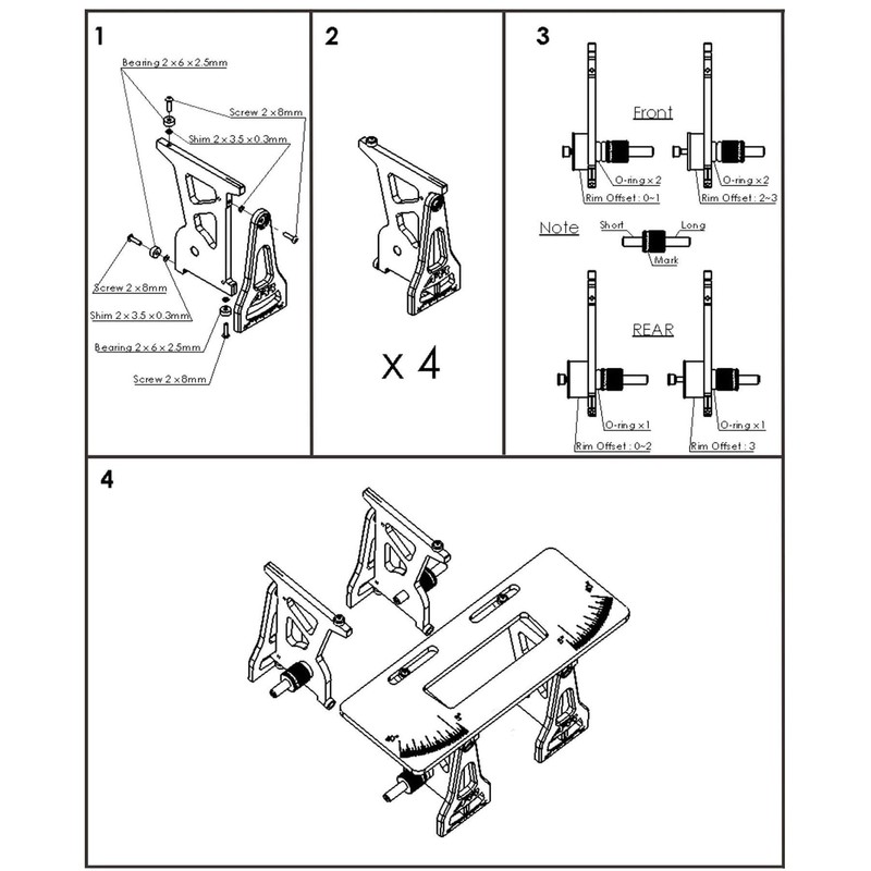 1/28 RC Car Setup System - Precision Ride Height, Camber