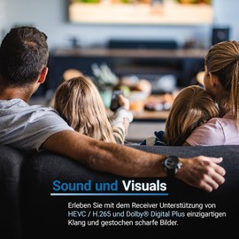 Sky Vision 150 T-HD Italiano DVB-T & DVB-T2 Receiver for Italy, Digital Receiver with Dolby Digital Plus Support, HD Receiver with Multilingual Menu Navigation and Installation Wizard