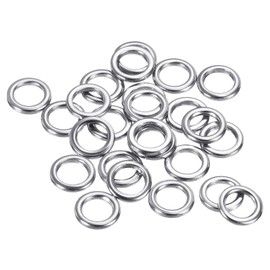 PATIKIL 1.2x5x7.6mm Fishing Rings, 25 Pack 304 Stainless Steel Solid Ring Lure Connector for Saltwater Freshwater