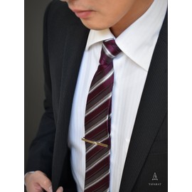 Tabarat Tps-055 Men's Tie Clip, Made in Japan, Brass, Geometric, Alligator Style, No Gemstone