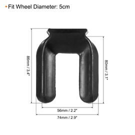 sourcing map Wheel Stoppers, 4 Pcs 7.5cm Furniture Stopper Furniture Wheel Caster Cups Rubber Non-Slip Foot Mats Bed Caster Stoppers for Sofas Beds Hard Floors, Black
