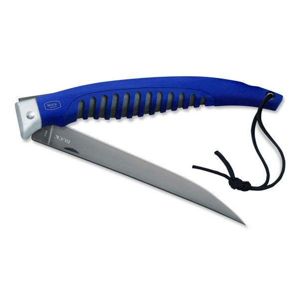 Buck Knives 220 Silver Creek Folding Fishing Fillet Knife, Blue, 13 3/4-inch Blade