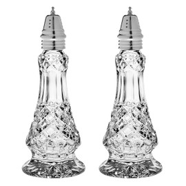 Salt and Pepper Shaker Set - Spice Dispenser Set - Cut Crystal - Large Beautiful Shakers - 7.5" H - Made in Europe - by Barski