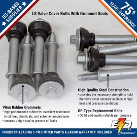 ENGINEQUEST LS Valve Cover Bolts with Grommet Seals - Set of 8 for 1999-2013 4.8L 5.3L 5.7L