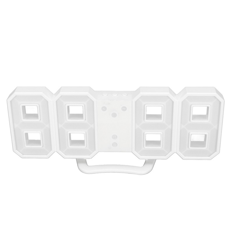 3D LED Digital Clock Dimmable Snooze Time Memory 12/24 Date