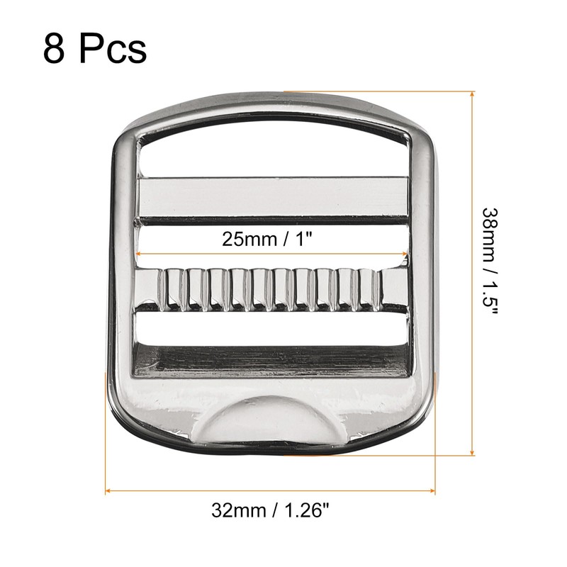 QUARKZMAN Metal Ladder Buckle Slider Tri-Glider Metal Adjustable Buckles Inner