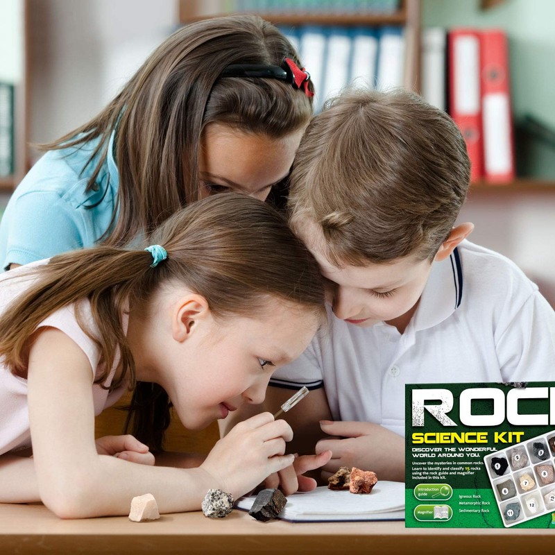 Rock & Stone Collection 15 PCS with Collector Box, STEM