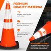 Pyle Traffic Cones, 12-Pack PVC with Heavy-Duty Base, 28" High-Visibility