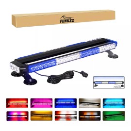 PUNKZZ Barra Torreta Estrobo Codigo Leds Con Base Magnética 26 PuLG