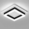 CANEOE Square Modern Led Ceiling Light Fixture, 24W Black Flush
