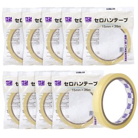 Kyowa B2-T1535_10 Cellophane Tape, Large Rolls, 10 Rolls, 0.6 inch (15 mm) Width x 128.4 ft (35 m) Roll,