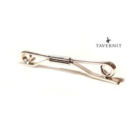 TAVERNIT Short 2" Silver Collar Pin Bar ~ Tie Bar ~ Clasp Guard ~ Tie Clip ~ Shirt Stays Down