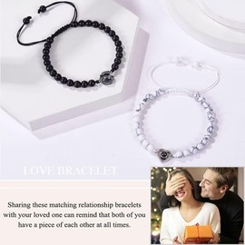 Couples Bracelets Matching Bracelets for Couples Natural Stone Bead Bracelet Promise Bracelet Valentines Bracelets Valentines Day Gift Couples Gifts for Him and Her