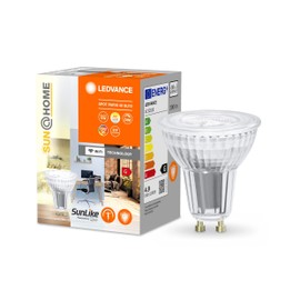 LEDVANCE SUN@HOME LED Lamp GU10 With 4,9W Replaces 40 W, 268 Lm, Sunlight To Fireplace (2200-5000K), CRI95, SUN@HOME Smart WIFI Light Controllable Via Alexa, Google And App