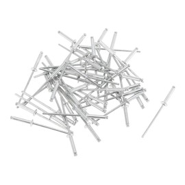 RATCHROLL Dome Head Large Flange Blind Rivets 2.4mm Grip Diameter 12mm Grip Length 5mm Flange Diameter Iron Silver Tone