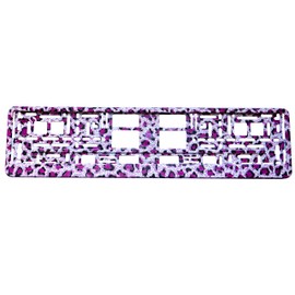 TAPORT® 1x PURPLE LEOPARD PRINT Car Registration License Number Plate Surround Holder Frame