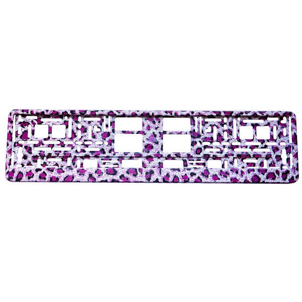 TAPORT® 1x PURPLE LEOPARD PRINT Car Registration License Number Plate
