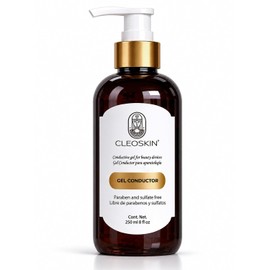 CLEOSKIN Gel Conductor para Aparatología 250ml | Hidratante Facial y Corporal | Compatible con Dispositivos de Microcorriente, Radiofrecuencia, EMS y Ultrasonido | Textura Neutra y no Pegajosa