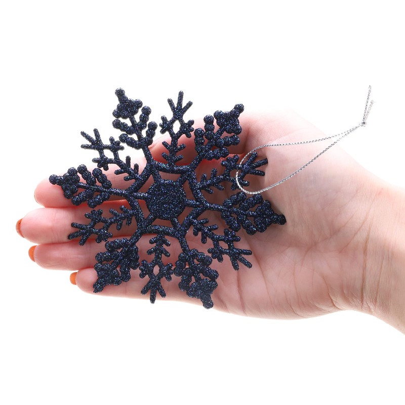 Christmas Concepts® Pack of 12-10cm Glitter Snowflake Hanging Decorations -