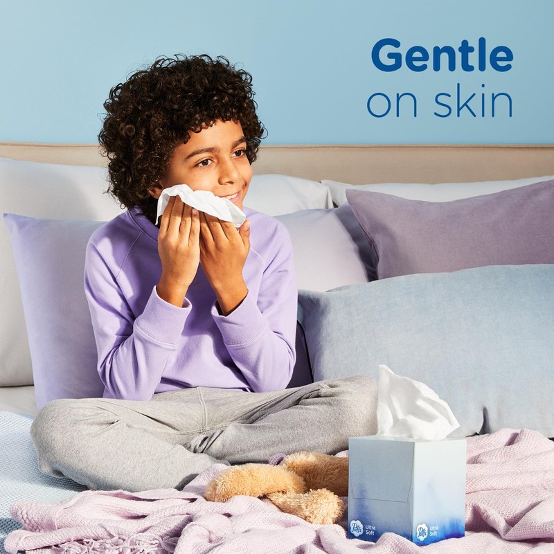 Puffs Ultra Soft Facial Tissues, 4 Mega Cube Box, 72