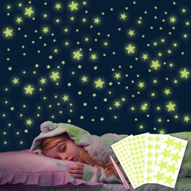 Pack of 428 Glow in the Dark Stars for Children's Room, Glow In The Dark Stars Stickers, Glow In The Dark Luminous Stickers, Wall Stickers with Tweezers for Ceiling Wall Tattoo Starry Sky Children's