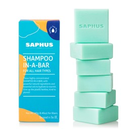 SAPHUS 6Pcs Shampoo Bars for Hair, Sulphate Free, Plastic Free, Blue