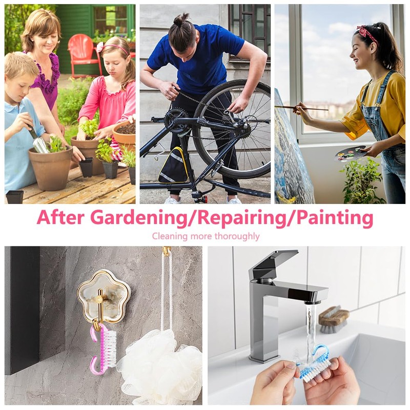 LOPHE Nagelbürste, 4 Stück Handwaschbürsten Set mit Harten Borsten, Nagelbürsten