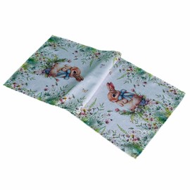 texpot Table Runner 40 x 90 cm with Print Bunny with Bow Spring