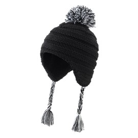Home Prefer Gorro de Invierno con Forro de Sherpa para niños pequeños y niñas, Negro -, 3-8 Años