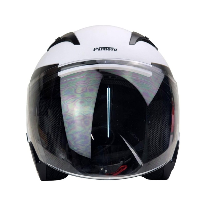 PITMOTO Open-Face Motorcycle Helmet. DOT, Model PM-768. -Matte White-X-Large