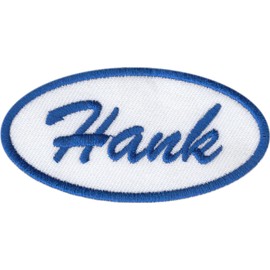 Hank Name Tag - Embroidered Iron on Patch