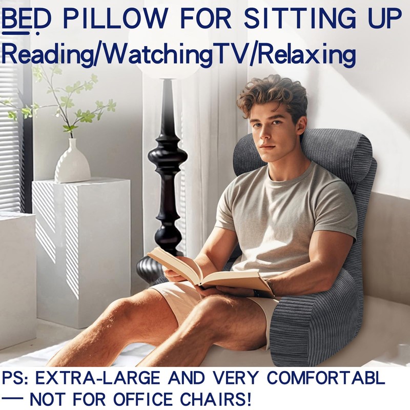 Back Pillow for Bed Sitting Up, Reading Pillow, Extra Large