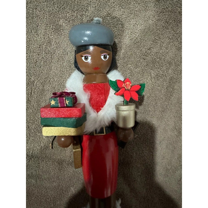 North Pole Trading Co. Nutcracker Holiday 14" AA Shopper Girl
