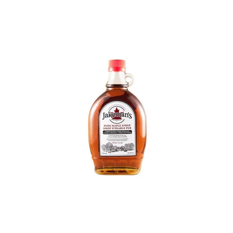 Jakeman's Pure Maple Syrup, Canada Grade A, Amber, 500mL/16.9 fl.