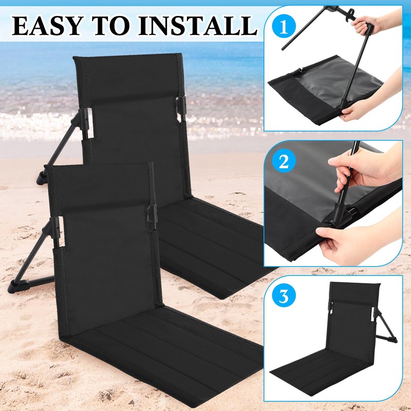 Karenhi 4 Pcs Foldable Pool Chairs Portable Poolside Chairs for